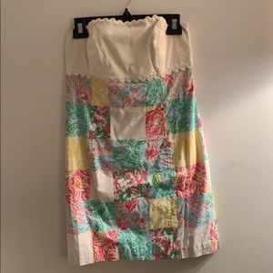 Lilly Pulitzer strapless patchwork dress